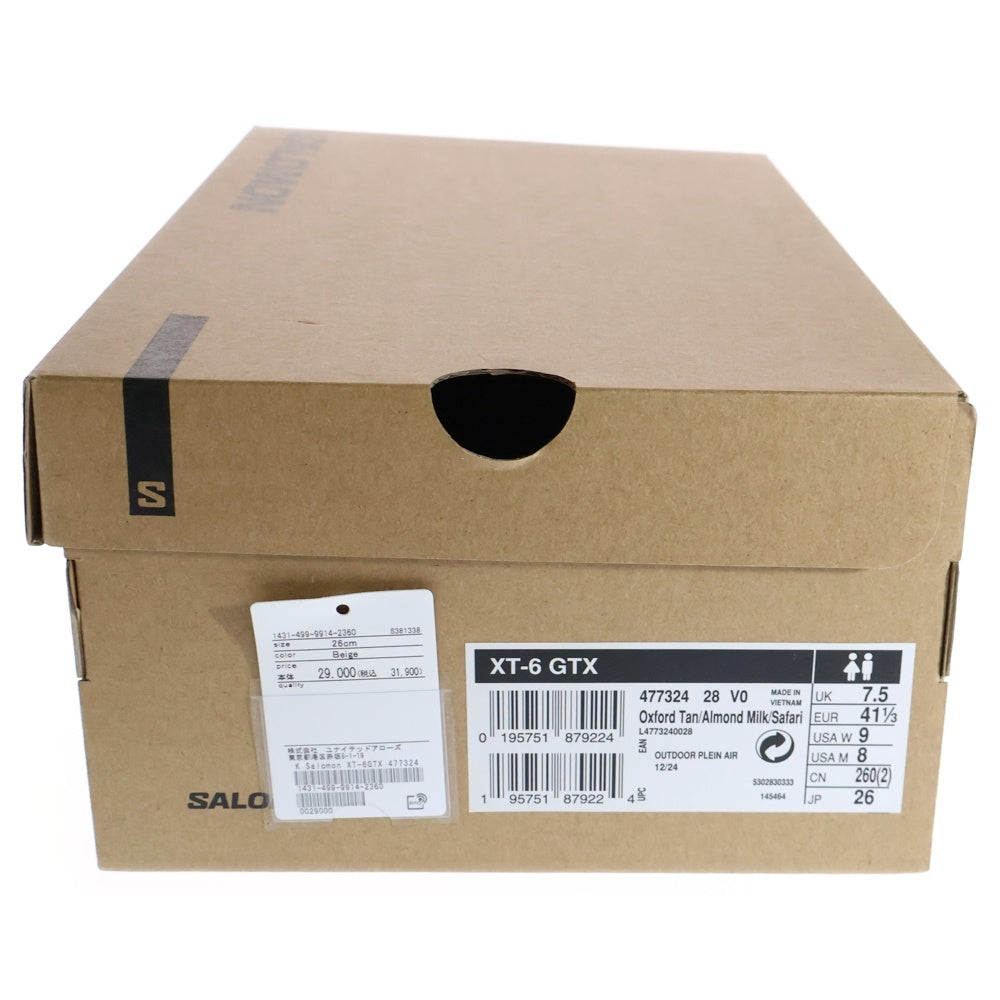 SALOMON(サロモン) XT-6 GTX ゴアテックス ローカットスニーカー US8/26.0cm ホワイト