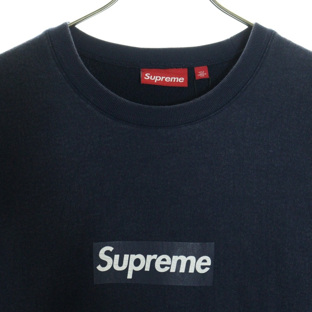 SUPREME(シュプリーム) 25SS Washed Box Logo Crewneck ウォッシュ加工 ボックスロゴ クルーネック トレーナー ネイビー