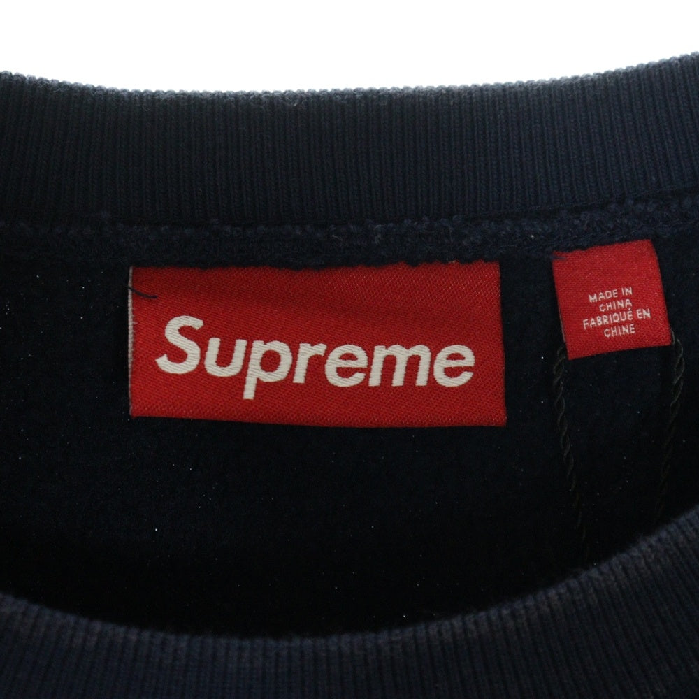 SUPREME(シュプリーム) 25SS Washed Box Logo Crewneck ウォッシュ加工 ボックスロゴ クルーネック トレーナー ネイビー
