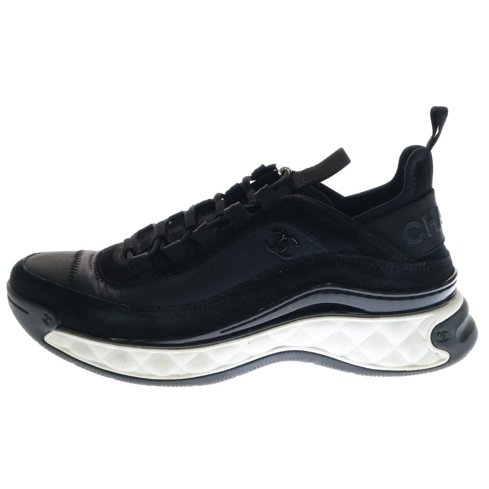 CHANEL(シャネル) TOP TRAINER G35617 ココマークファブリックローカットスニーカー ブラック レディース