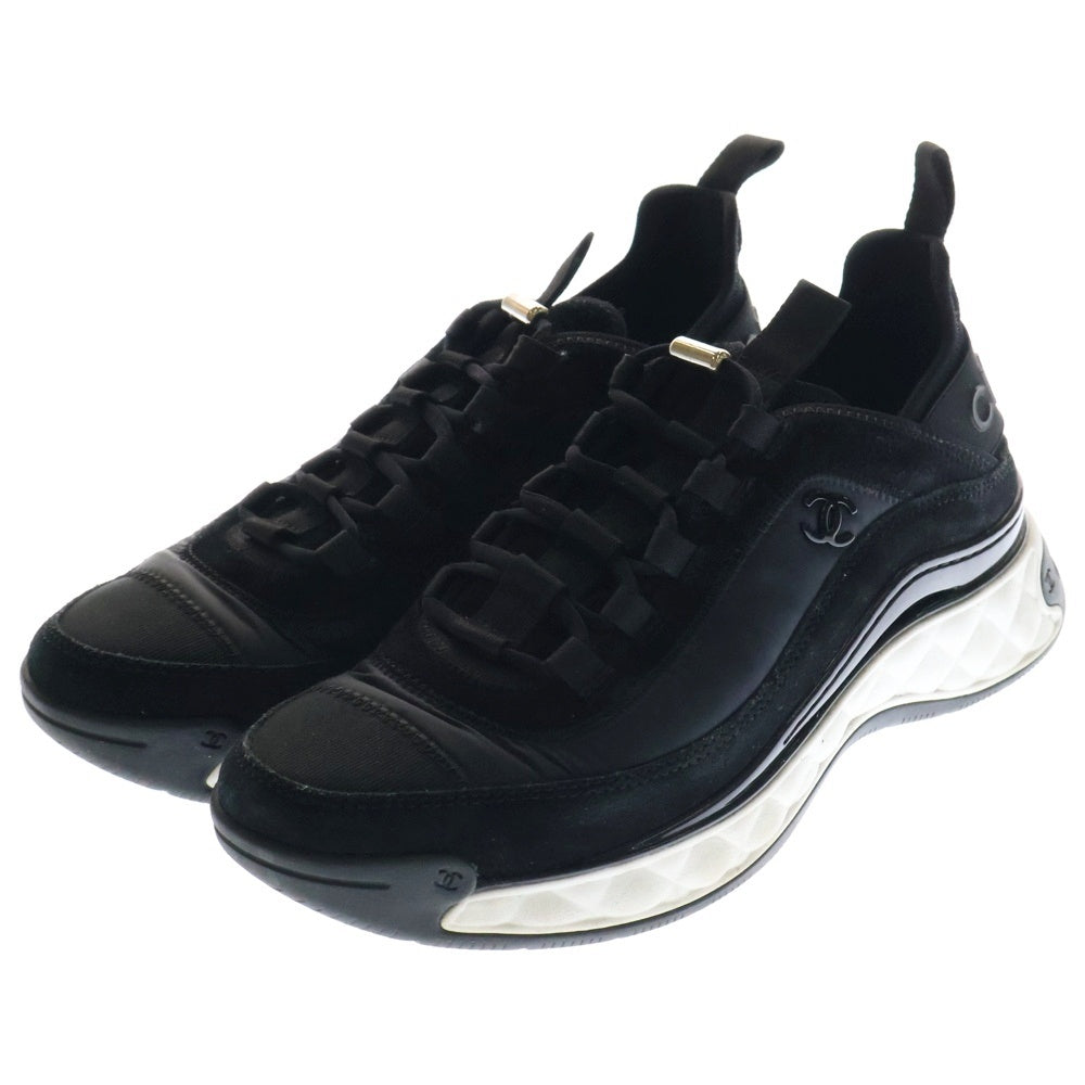 CHANEL(シャネル) TOP TRAINER G35617 ココマークファブリックローカットスニーカー ブラック レディース