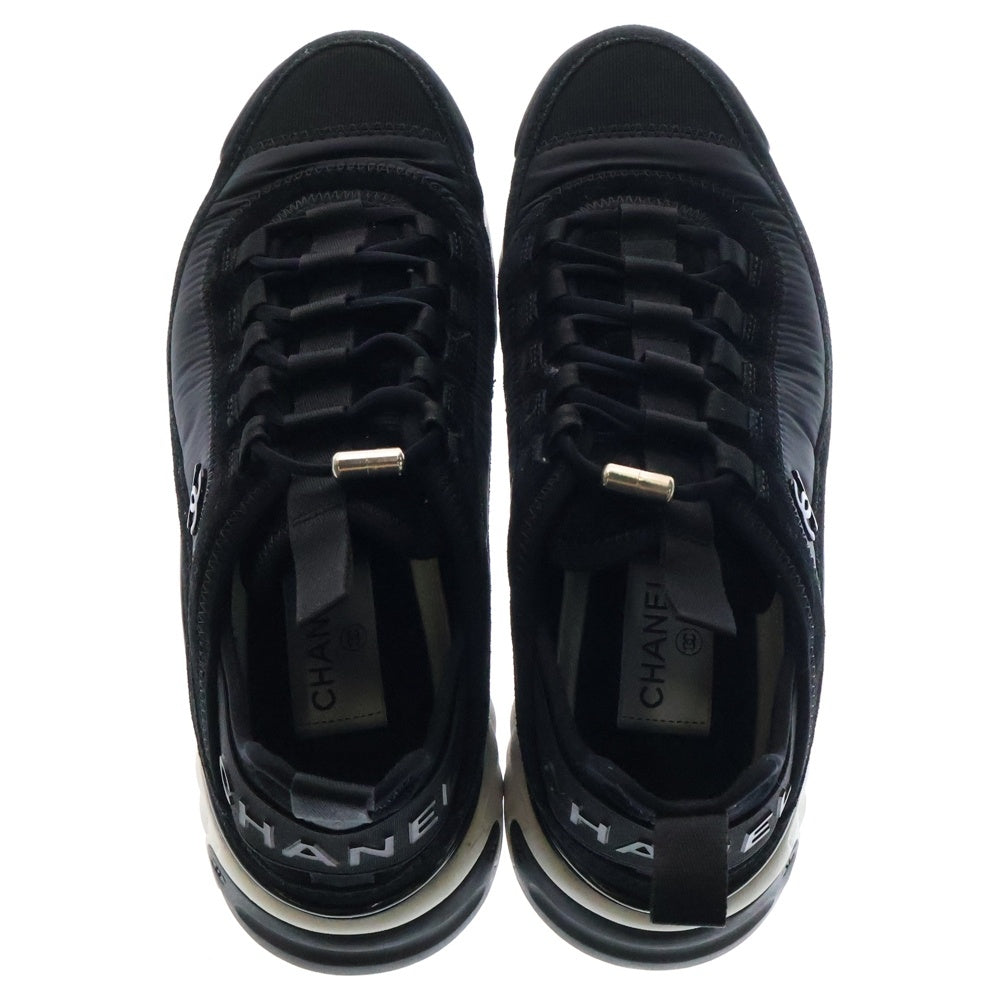CHANEL(シャネル) TOP TRAINER G35617 ココマークファブリックローカットスニーカー ブラック レディース