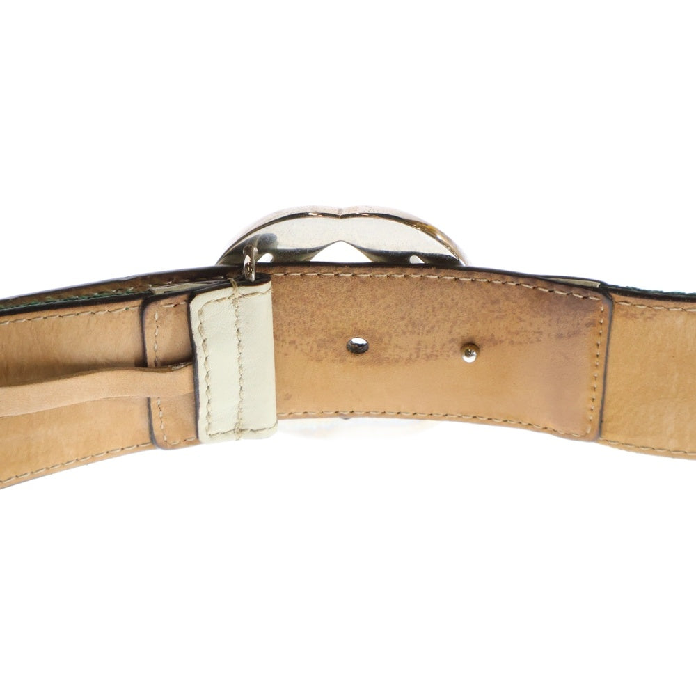 GUCCI(グッチ) GGインターロッキングレザーベルト 114984 525040 グリーン/レッド