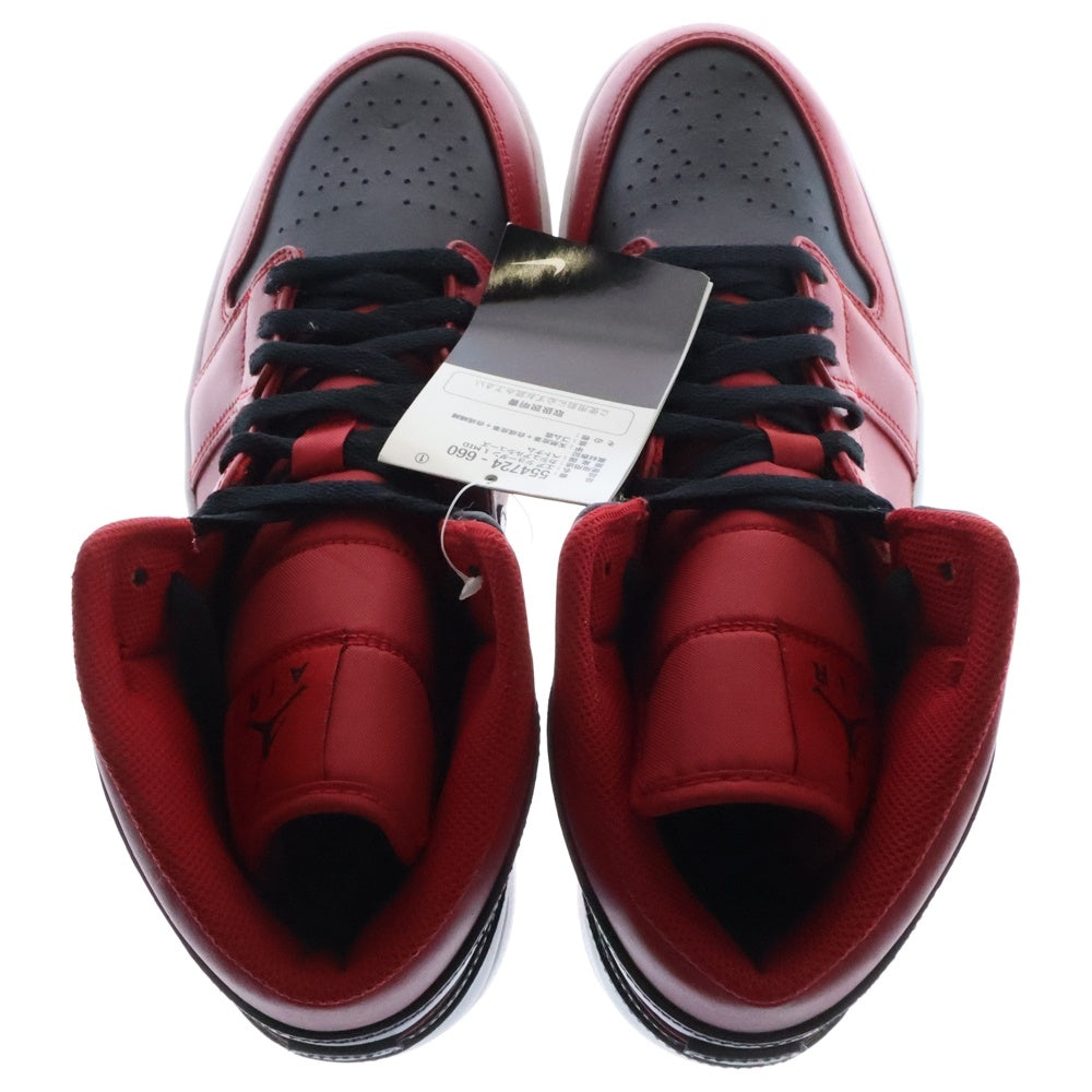 NIKE(ナイキ) AIR JORADAN 1 MID REVERSE BRED エアジョーダン1 リバースブレッド ミッドカットスニーカー 554724-660 レッド US11/29.0cm