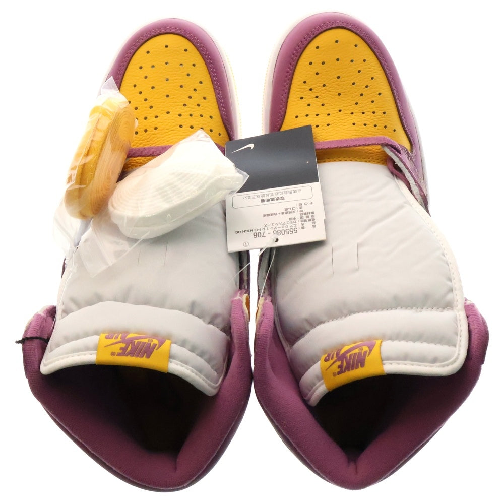 NIKE(ナイキ) AIR JORDAN 1 RETRO HIGH OG BROTHERHOOD エアジョーダン1 ブラザーフッド ハイカットスニーカー 555088-706 イエロー/パープル US11/29.0cm