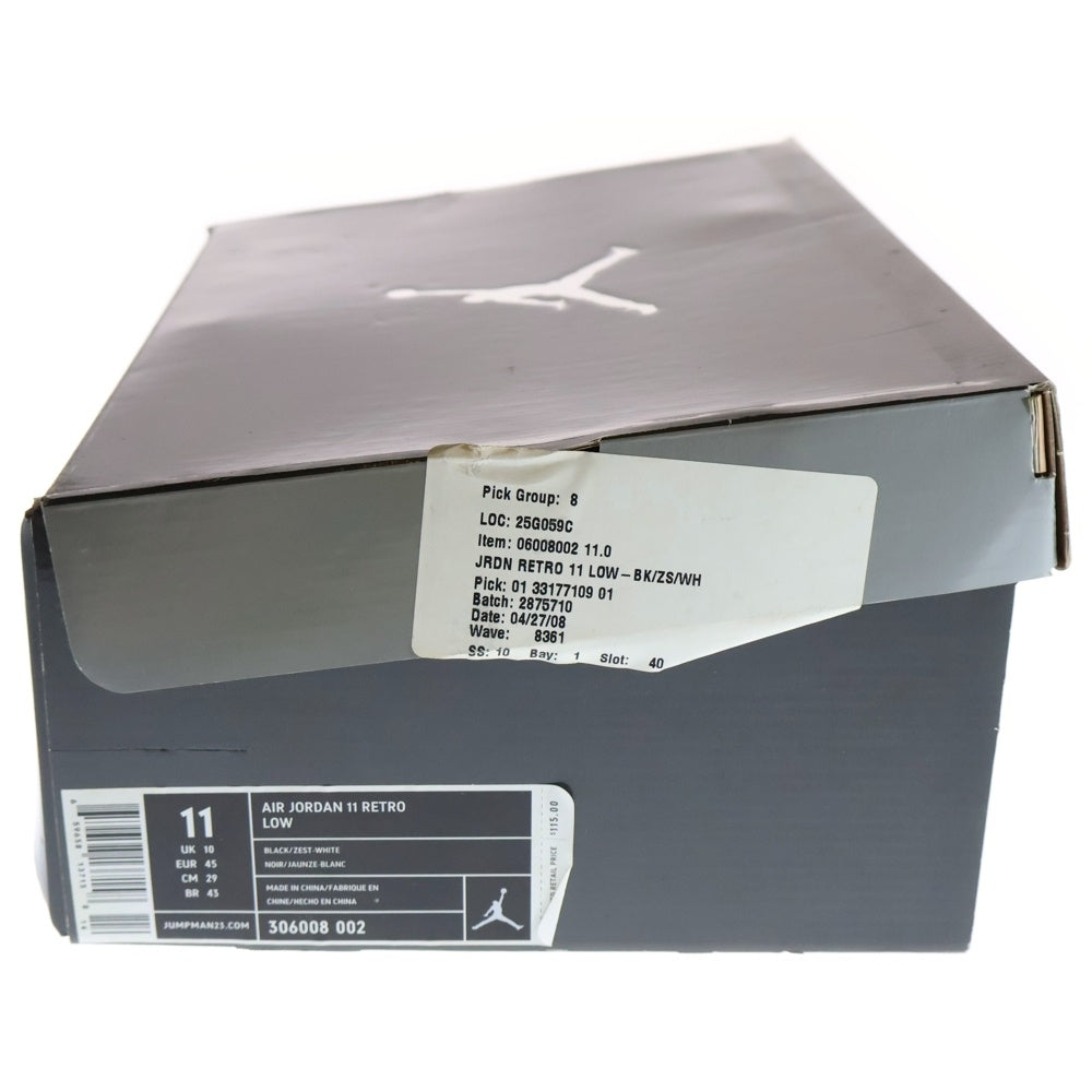 NIKE(ナイキ) 【観賞用2007年製】AIR JORDAN 11 RETRO LOW エアジョーダン11 ローカットスニーカー 306008-002 ブラック/ホワイト US11/29.0cm