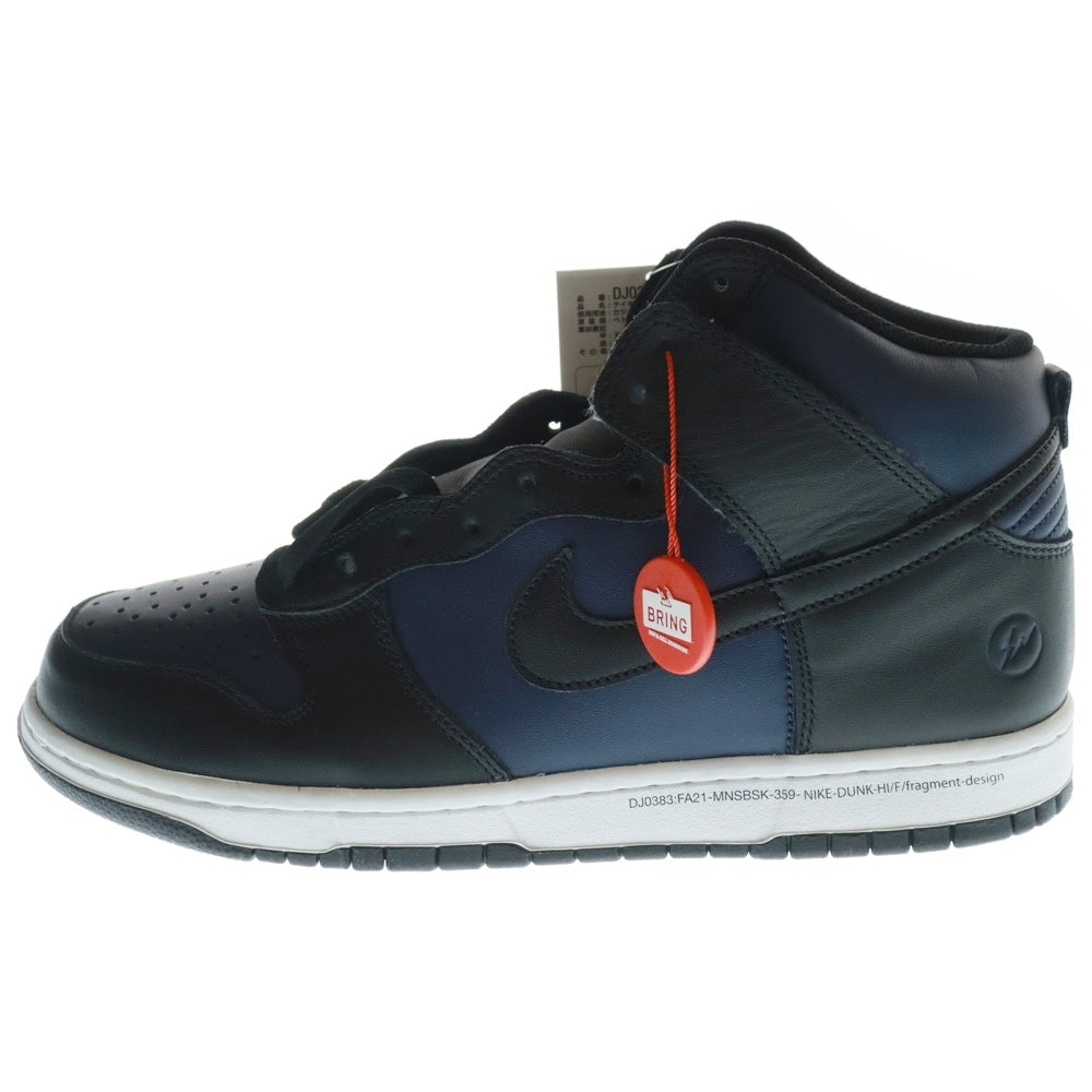 NIKE(ナイキ) ×FRAGMENT DESIGN DUNK HIGH CITY PACK MIDNIGHT NAVY DJ0383-400 フラグメント ダンク ミッドナイト ハイカットスニーカー ネイビー/ブラック US11/29.0cm