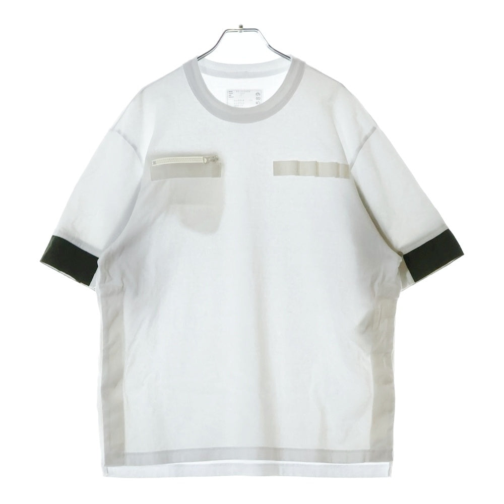 Sacai(サカイ) ×21SS 21-02589M 半袖Tシャツカットソー コットン ホワイト