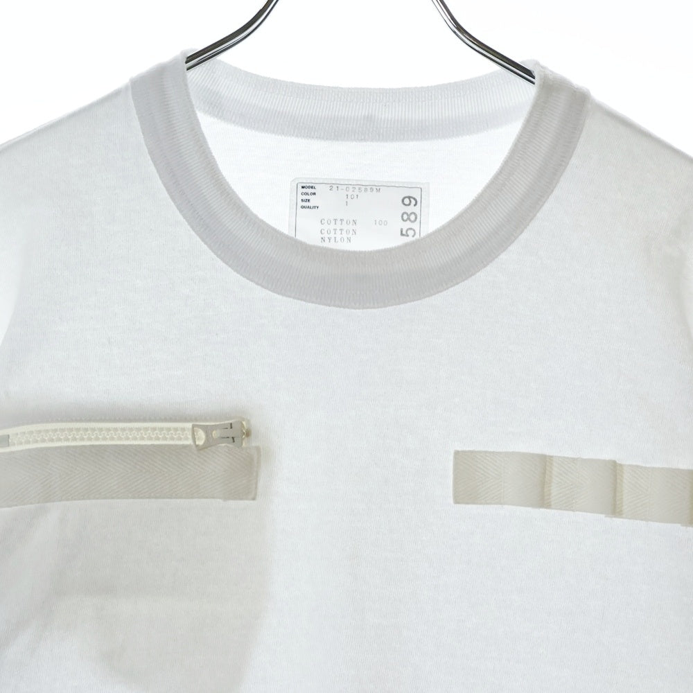 Sacai(サカイ) ×21SS 21-02589M 半袖Tシャツカットソー コットン ホワイト