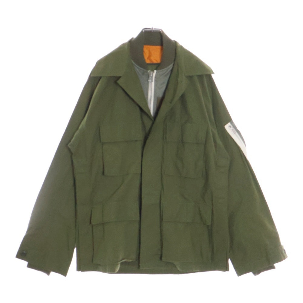 Sacai(サカイ) ×WTAPS 23SS MILL LS 01 Shirt 23-03239M ダブルタップス ミリタリーシャツジャケット オリーブ