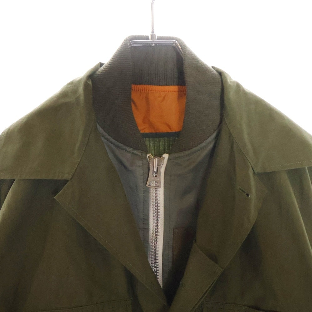 Sacai(サカイ) ×WTAPS 23SS MILL LS 01 Shirt 23-03239M ダブルタップス ミリタリーシャツジャケット オリーブ