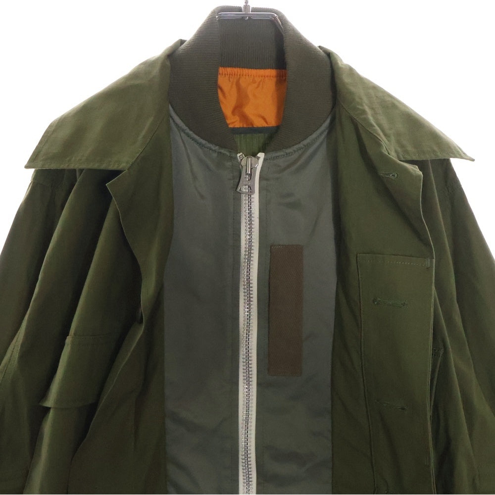 Sacai(サカイ) ×WTAPS 23SS MILL LS 01 Shirt 23-03239M ダブルタップス ミリタリーシャツジャケット オリーブ