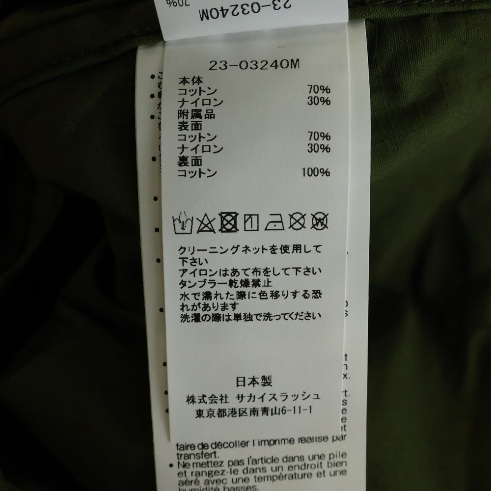 Sacai(サカイ) ×WTAPS 23SS MILL TROUSER 01 Pants 23-03240M ダブルタップス ミリタリーカーゴパンツ オリーブ