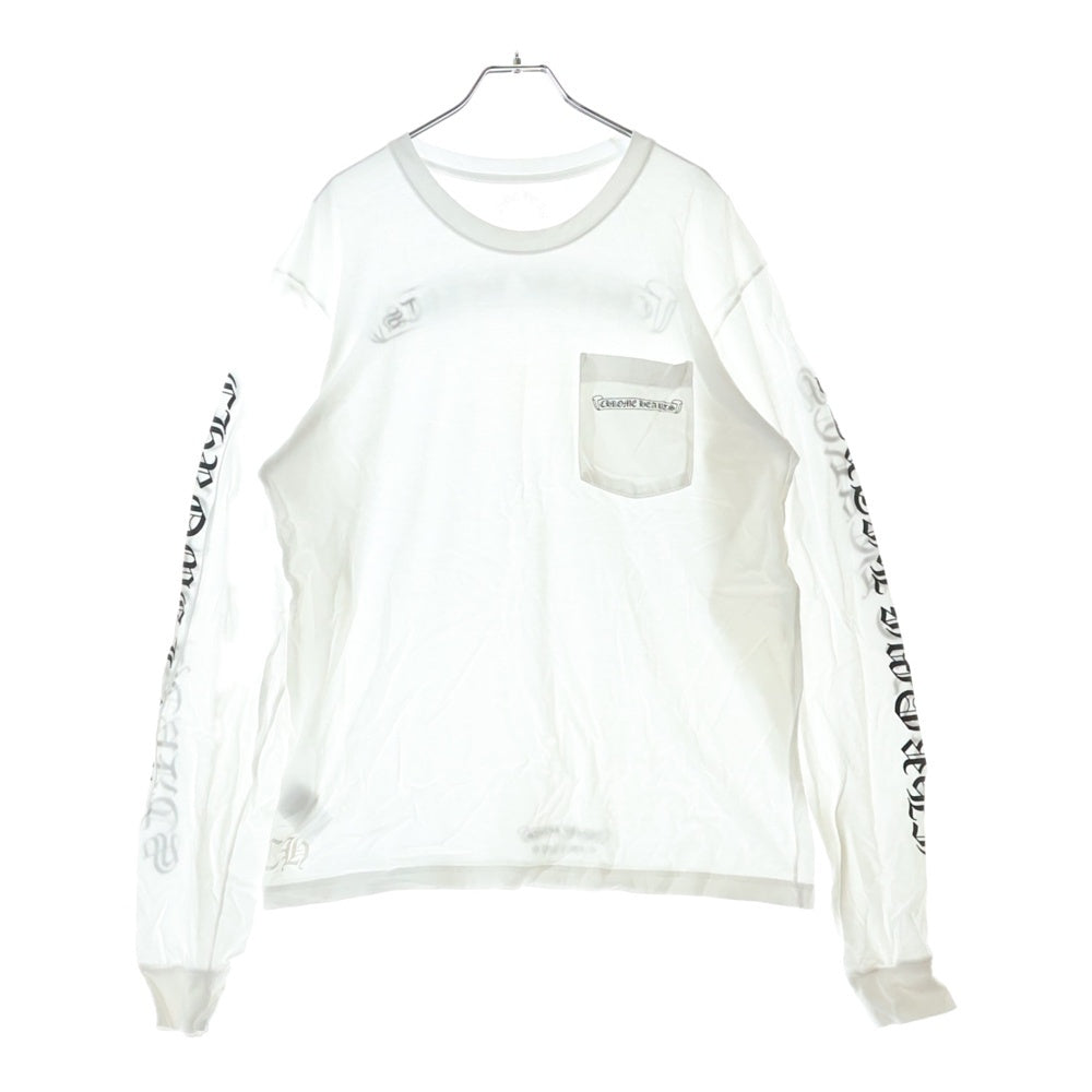 CHROME HEARTS(クロムハーツ) CH L S 1 バックスクロールラベルプリント ロングスリーブ長袖Tシャツ ホワイト