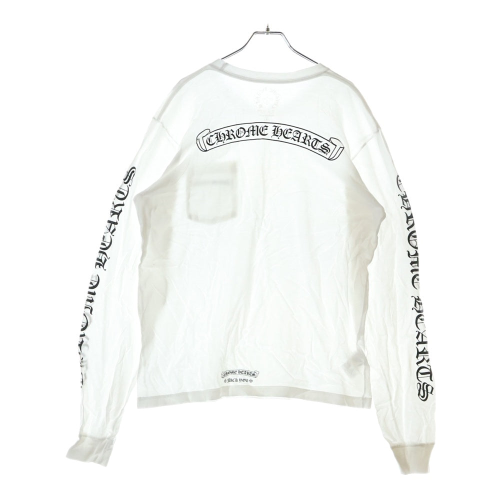 CHROME HEARTS(クロムハーツ) CH L S 1 バックスクロールラベルプリント ロングスリーブ長袖Tシャツ ホワイト