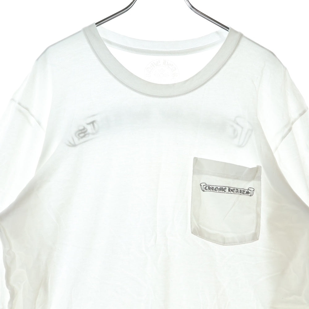 CHROME HEARTS(クロムハーツ) CH L S 1 バックスクロールラベルプリント ロングスリーブ長袖Tシャツ ホワイト