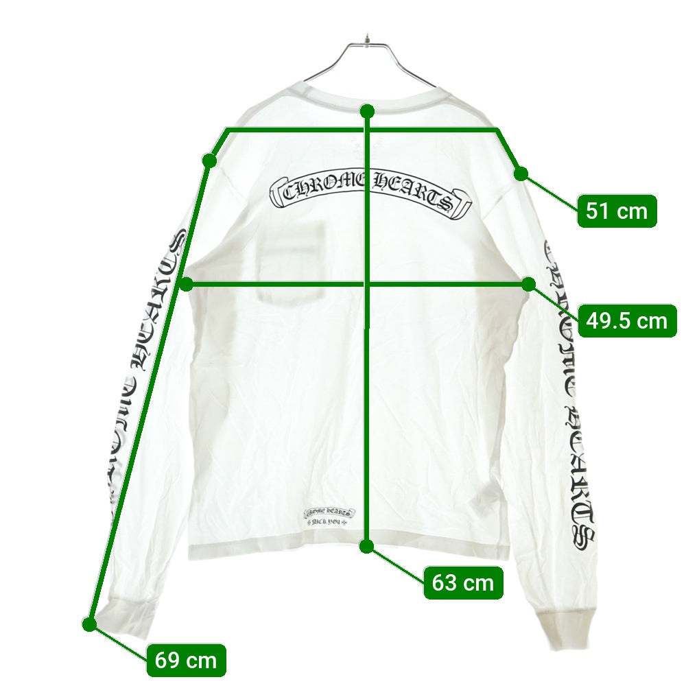 CHROME HEARTS(クロムハーツ) CH L S 1 バックスクロールラベルプリント ロングスリーブ長袖Tシャツ ホワイト