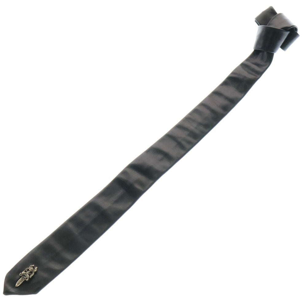 CHROME HEARTS(クロムハーツ) TIE NEK SKNNY LTHR ダガーモチーフ レザーネクタイ ブラック
