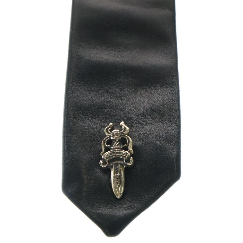 CHROME HEARTS(クロムハーツ) TIE NEK SKNNY LTHR ダガーモチーフ レザーネクタイ ブラック