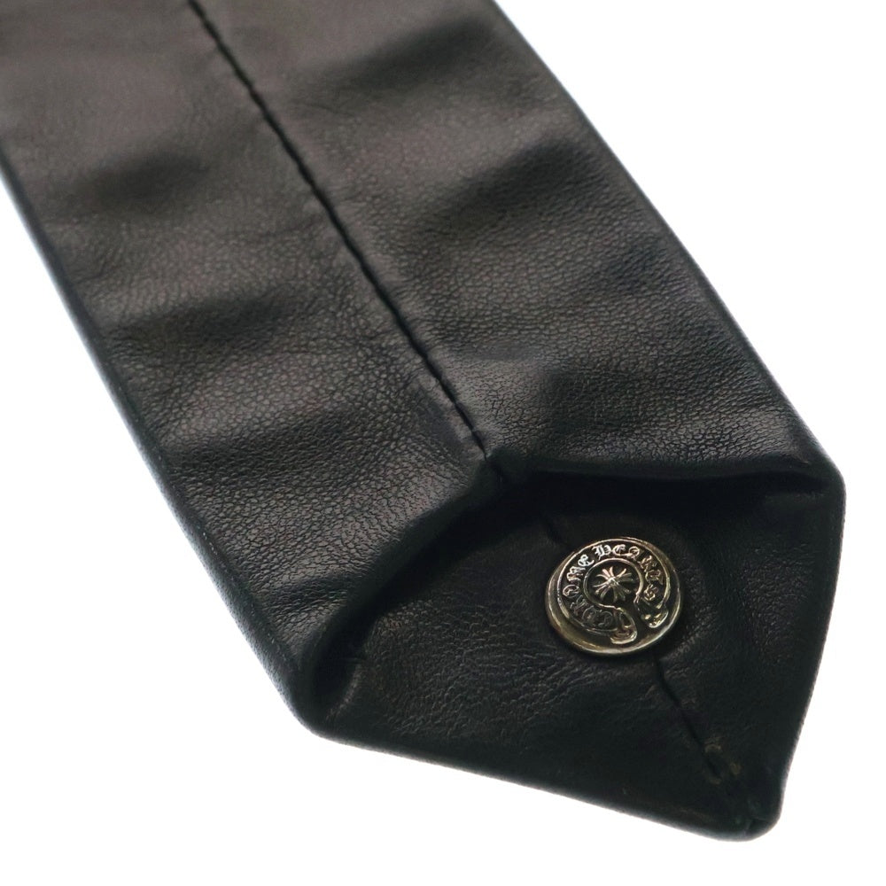 CHROME HEARTS(クロムハーツ) TIE NEK SKNNY LTHR ダガーモチーフ レザーネクタイ ブラック