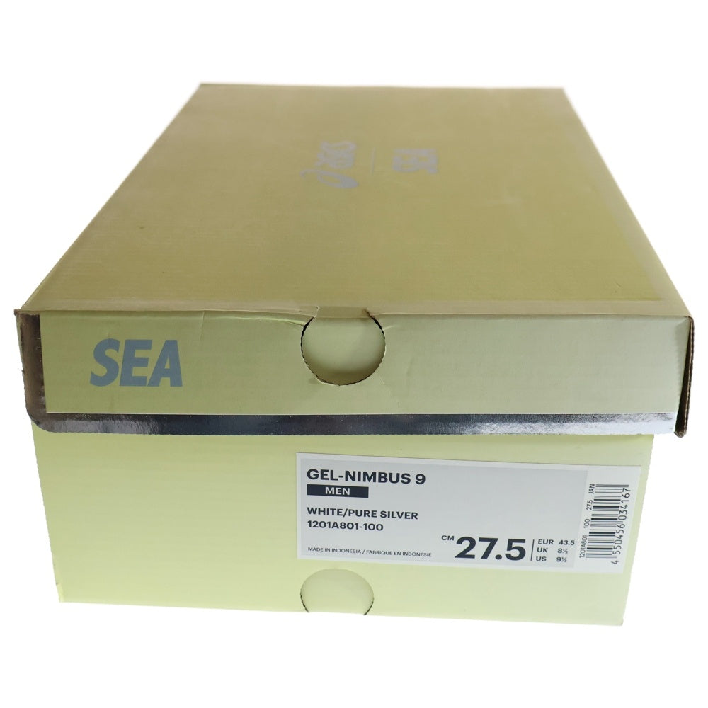 ASICS(アシックス) ×WIND AND SEA GEL NIMBUS 9 1201A801-100 ウィンダンシー ゲルニンバス9 ローカットスニーカー ホワイト US9.5/27.5cm