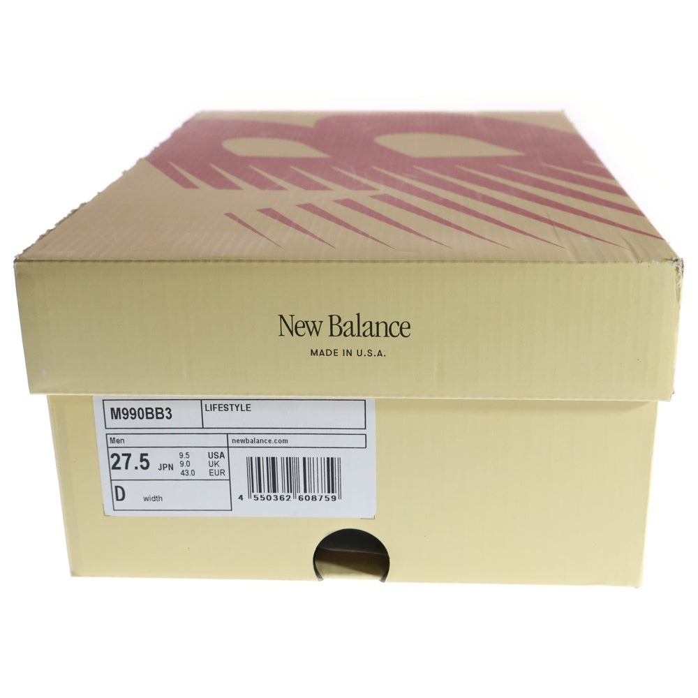 New Balance(ニューバランス) M990BB3 スエード メッシュ ローカットスニーカー ブラック US9.5/27.5cm