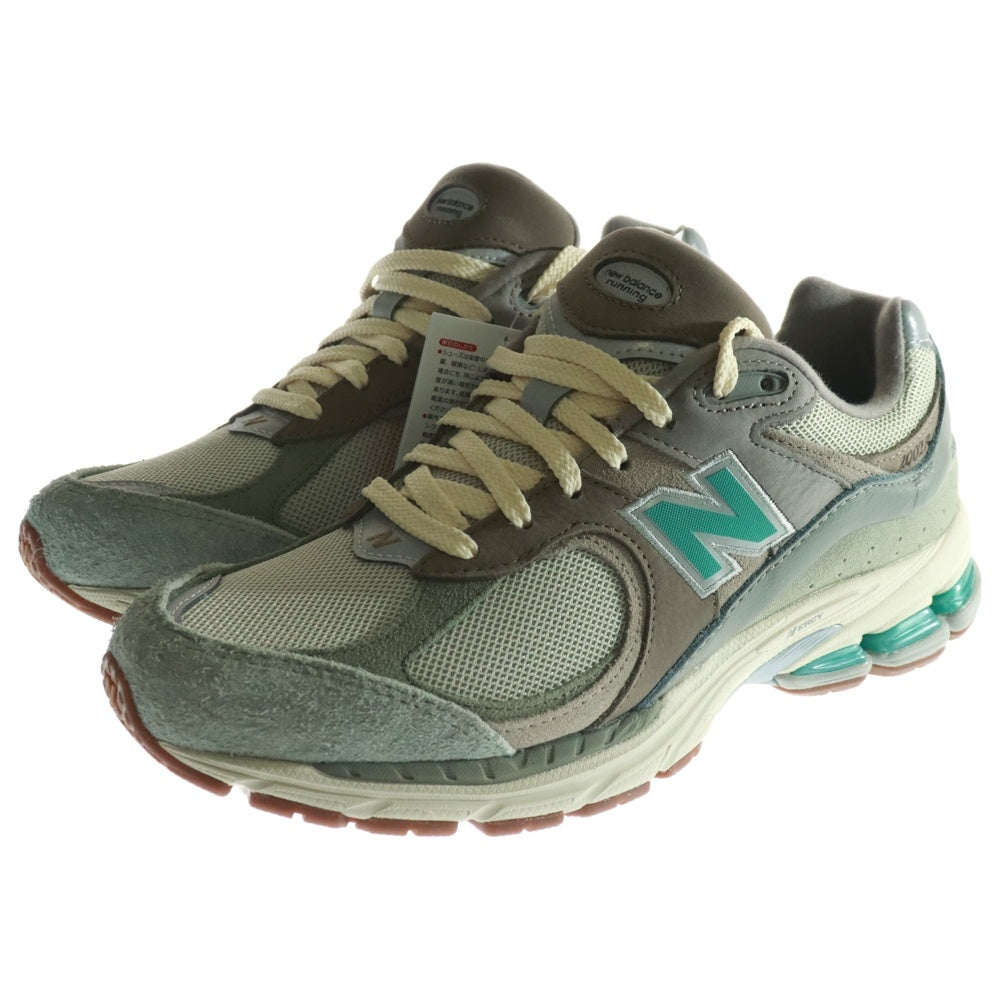 New Balance(ニューバランス) M2002RAM スエード メッシュ ローカットスニーカー グレー/グリーン US9/27.0cm