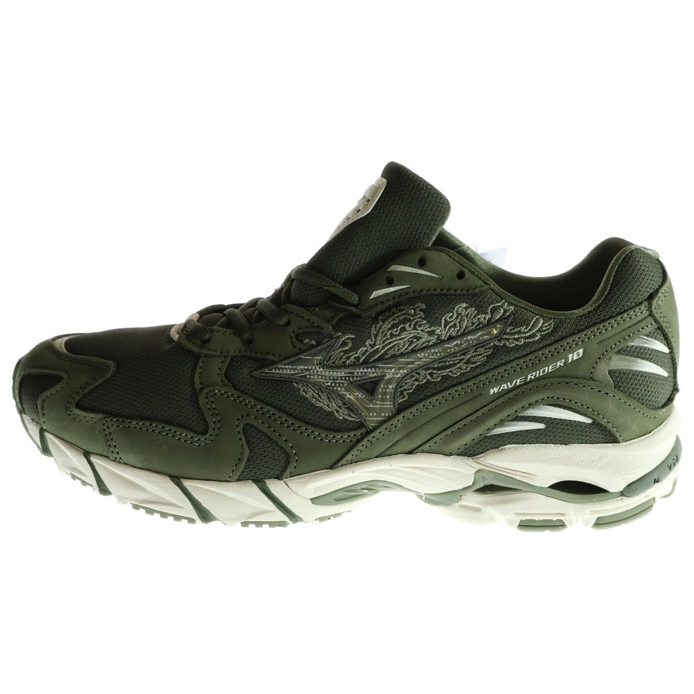 MIZUNO(ミズノ) ×MAHARISHI WAVE RIDER 10 FIRE PHOENIX D1GD222501 マハリシ ウェーブライダー 10 ファイア フェニックス ローカットスニーカー オリーブ US9.5/27.5cm