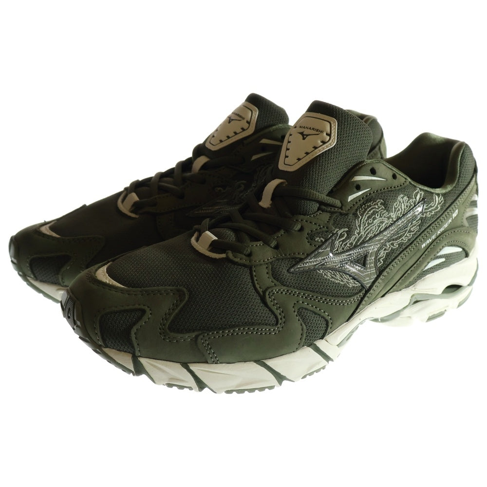 MIZUNO(ミズノ) ×MAHARISHI WAVE RIDER 10 FIRE PHOENIX D1GD222501 マハリシ ウェーブライダー 10 ファイア フェニックス ローカットスニーカー オリーブ US9.5/27.5cm