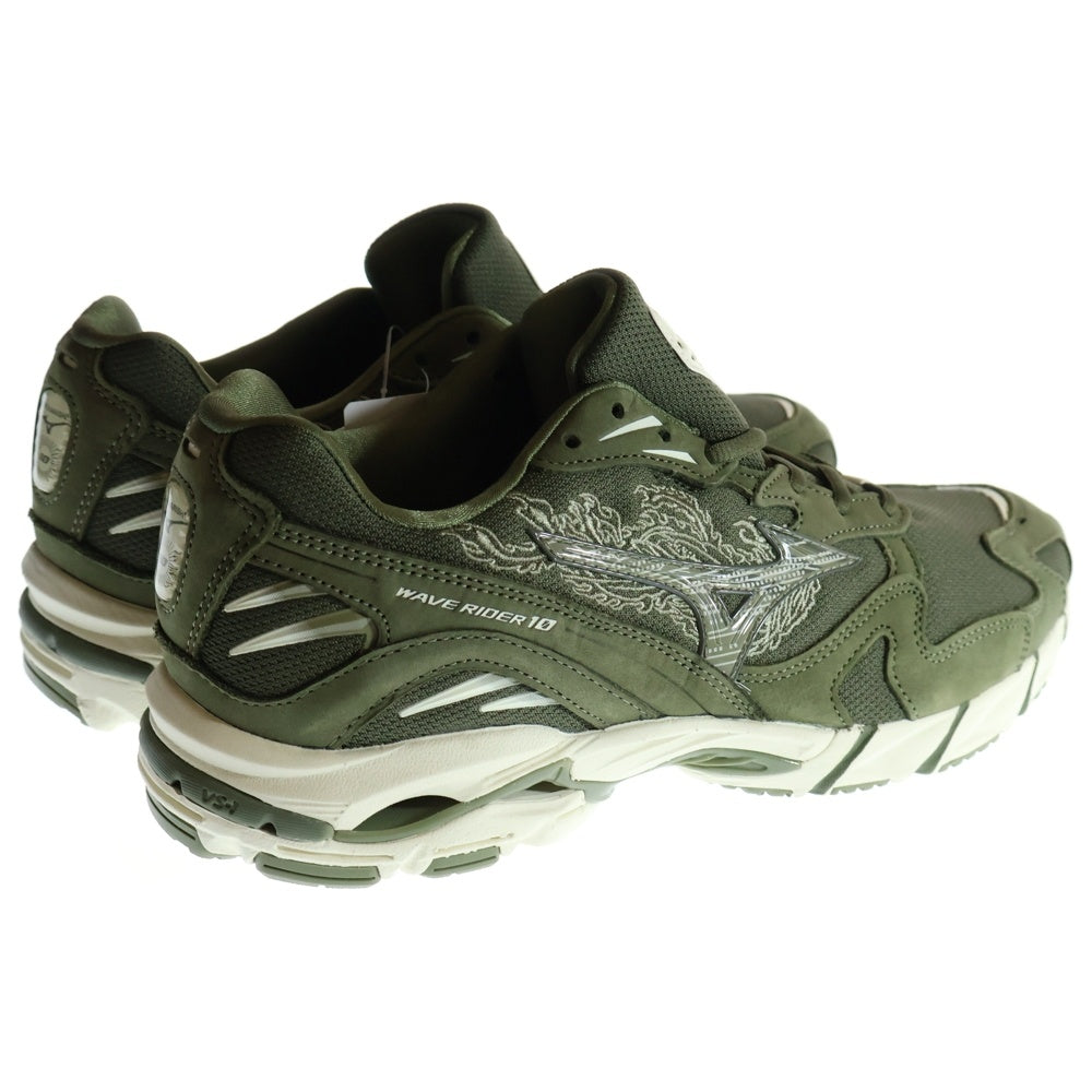 MIZUNO(ミズノ) ×MAHARISHI WAVE RIDER 10 FIRE PHOENIX D1GD222501 マハリシ ウェーブライダー 10 ファイア フェニックス ローカットスニーカー オリーブ US9.5/27.5cm