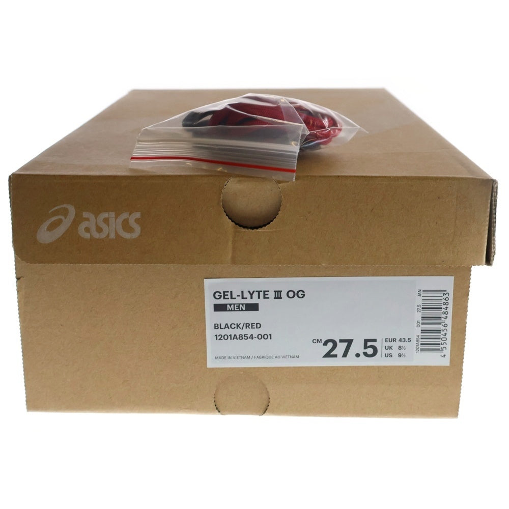 ASICS(アシックス) GEL-LYTE III OG 1201A854-001 ゲルライト ローカットスニーカー ブラック/レッド US9.5/27.5cm