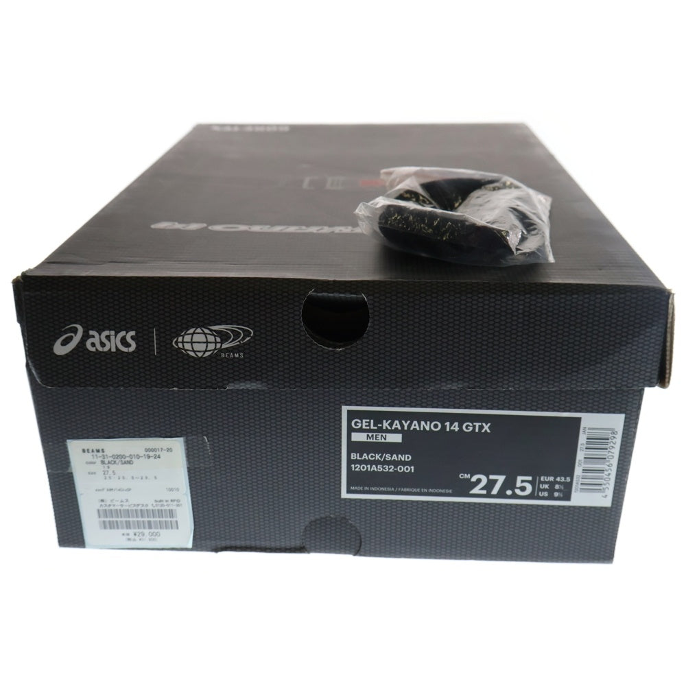 ASICS(アシックス) BEAMS別注 GEL KAYANO 14 GORE-TEX 1201A532-001 ゲルカヤノ14 GTX ローカットスニーカー ブラック US9.5/27.5cm