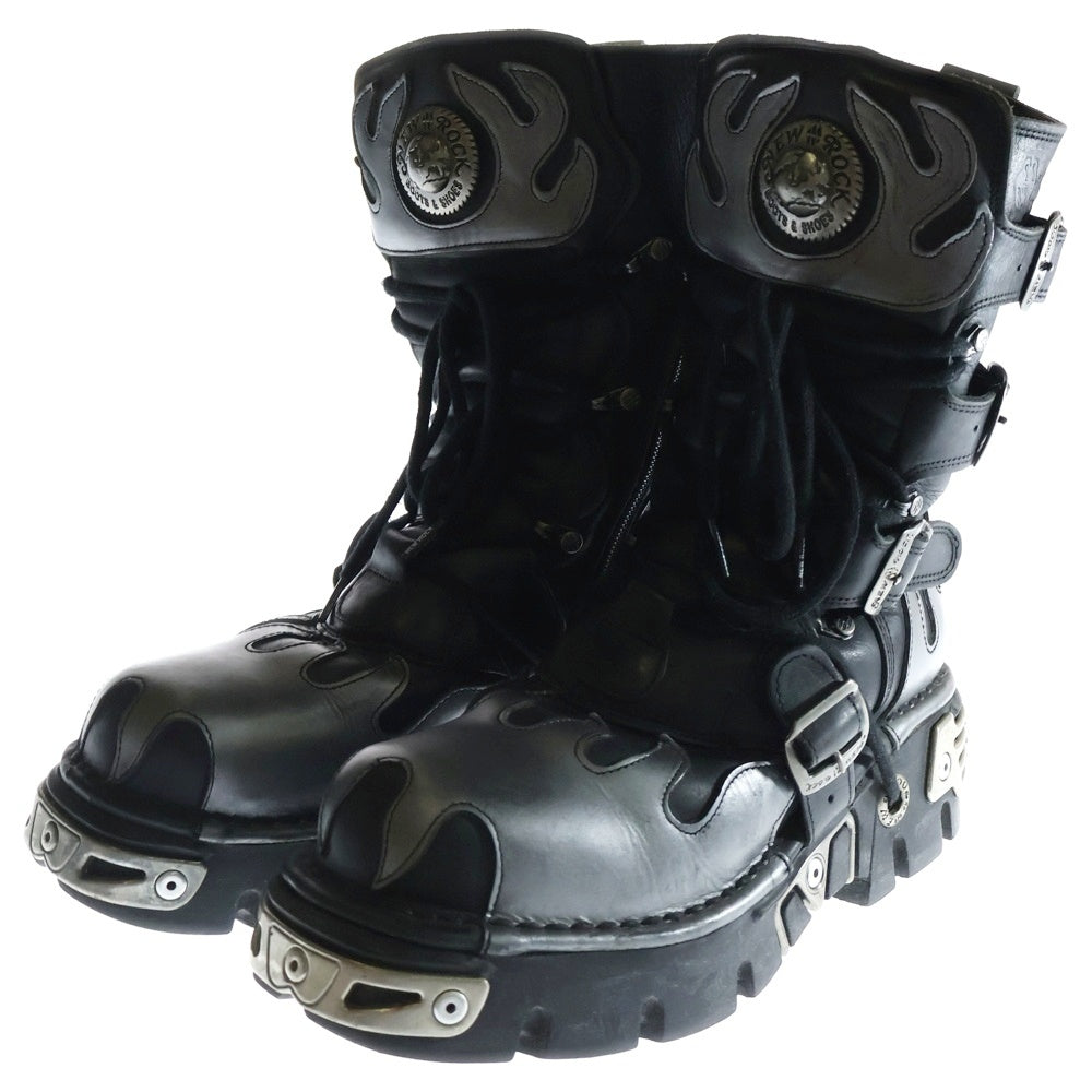NEW ROCK(ニューロック) BOOT METALLIC メタリックブーツ レザーシューズ ブラック