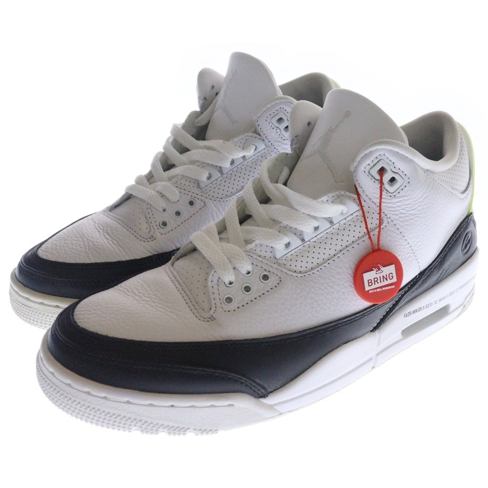 NIKE(ナイキ) ×FRAGMENT DESIGN AIR JORDAN3 RETRO SP DA3595-100 フラグメントデザイン エアジョーダン3 ミッドカットスニーカー US9/27cm ホワイト/ブラック