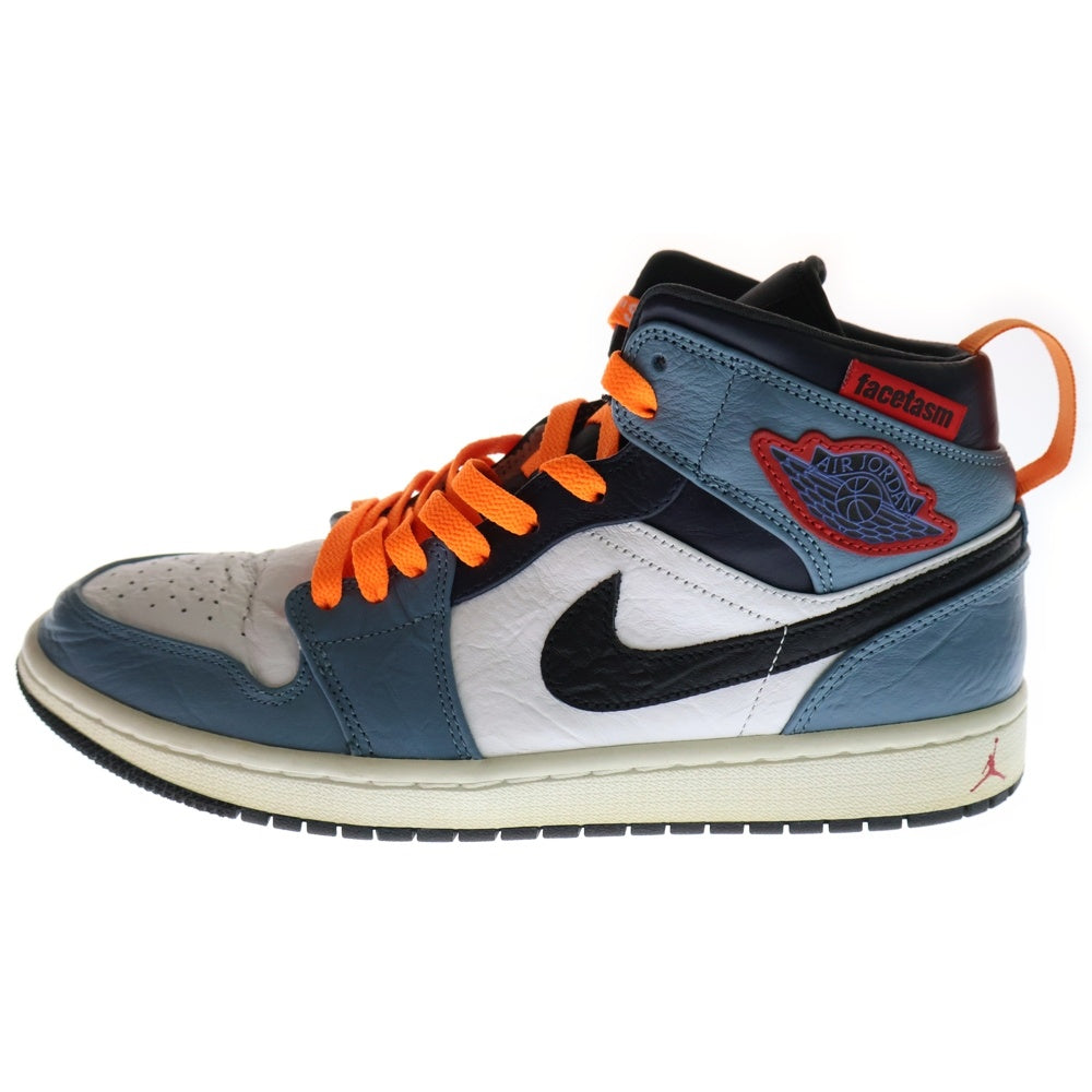 NIKE(ナイキ) ×FACETASM AIR JORDAN 1 MID SE FRLS CU2802-100 ファッセタズム エアジョーダン1 フィアレス ミッドカットスニーカー US9.5/27.5cm ブルー/ホワイト
