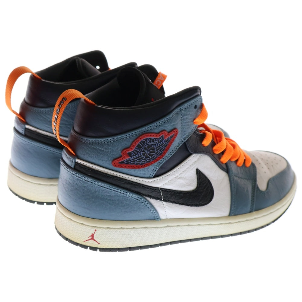 NIKE(ナイキ) ×FACETASM AIR JORDAN 1 MID SE FRLS CU2802-100 ファッセタズム エアジョーダン1 フィアレス ミッドカットスニーカー US9.5/27.5cm ブルー/ホワイト