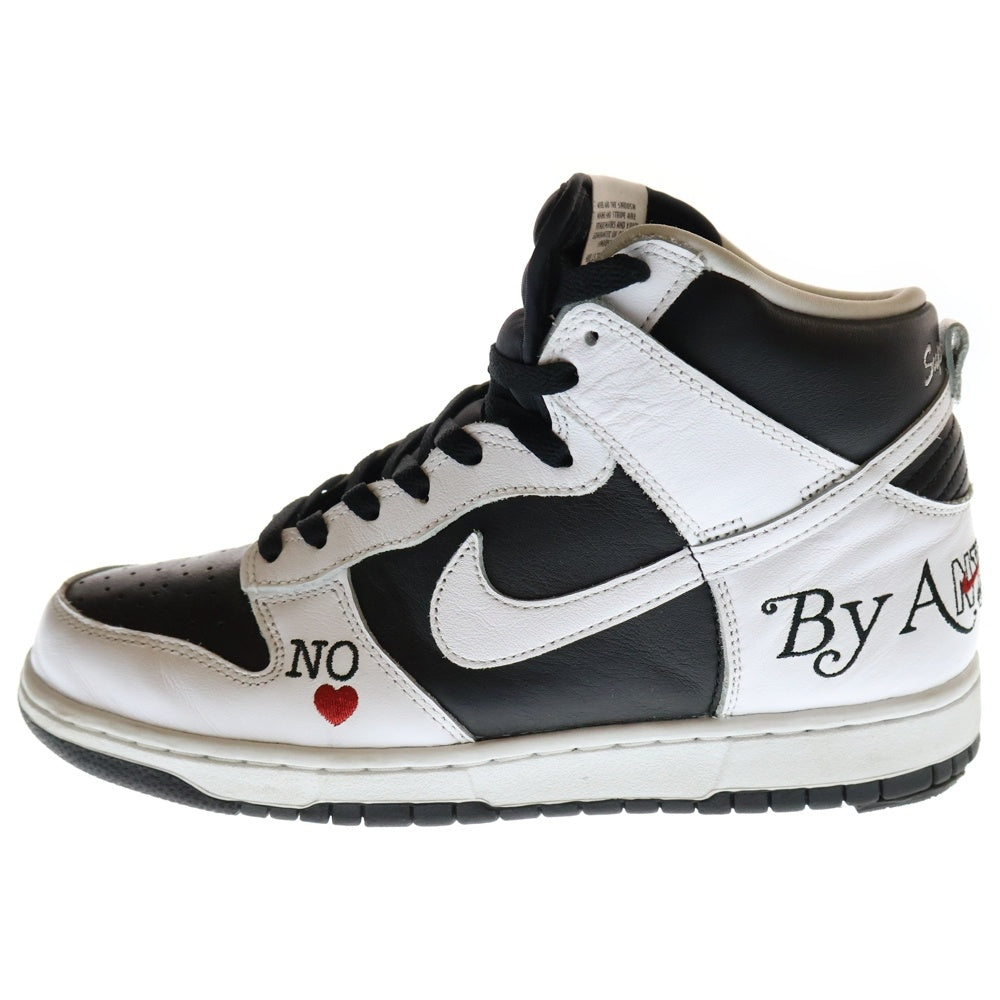 NIKE SB(ナイキエスビー) ×SUPREME DUNK HIGH BY ANY MEANS DN3741-002 シュプリーム ダンク バイエニーミーンズ ハイカットスニーカー US9.5/27.5cm ホワイト/ブラック