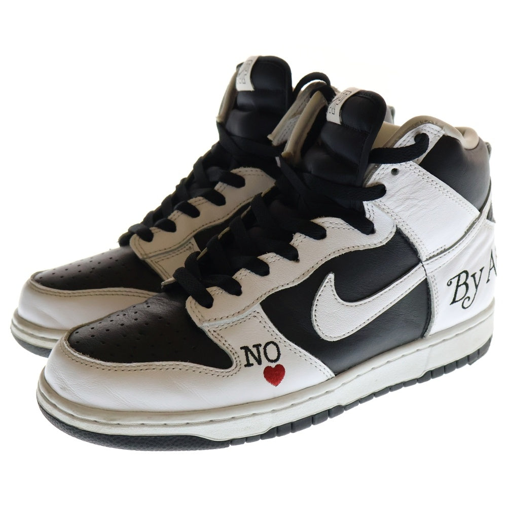 NIKE SB(ナイキエスビー) ×SUPREME DUNK HIGH BY ANY MEANS DN3741-002 シュプリーム ダンク バイエニーミーンズ ハイカットスニーカー US9.5/27.5cm ホワイト/ブラック