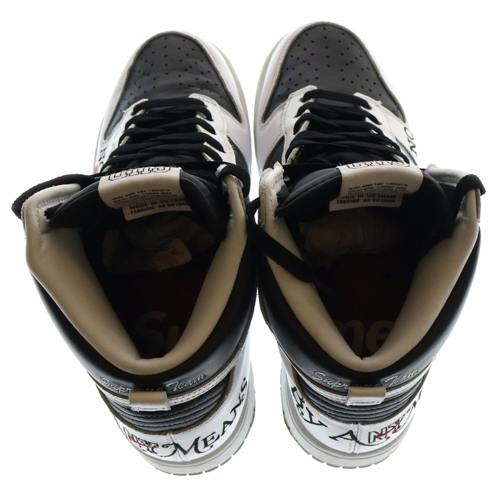 NIKE SB(ナイキエスビー) ×SUPREME DUNK HIGH BY ANY MEANS DN3741-002 シュプリーム ダンク バイエニーミーンズ ハイカットスニーカー US9.5/27.5cm ホワイト/ブラック