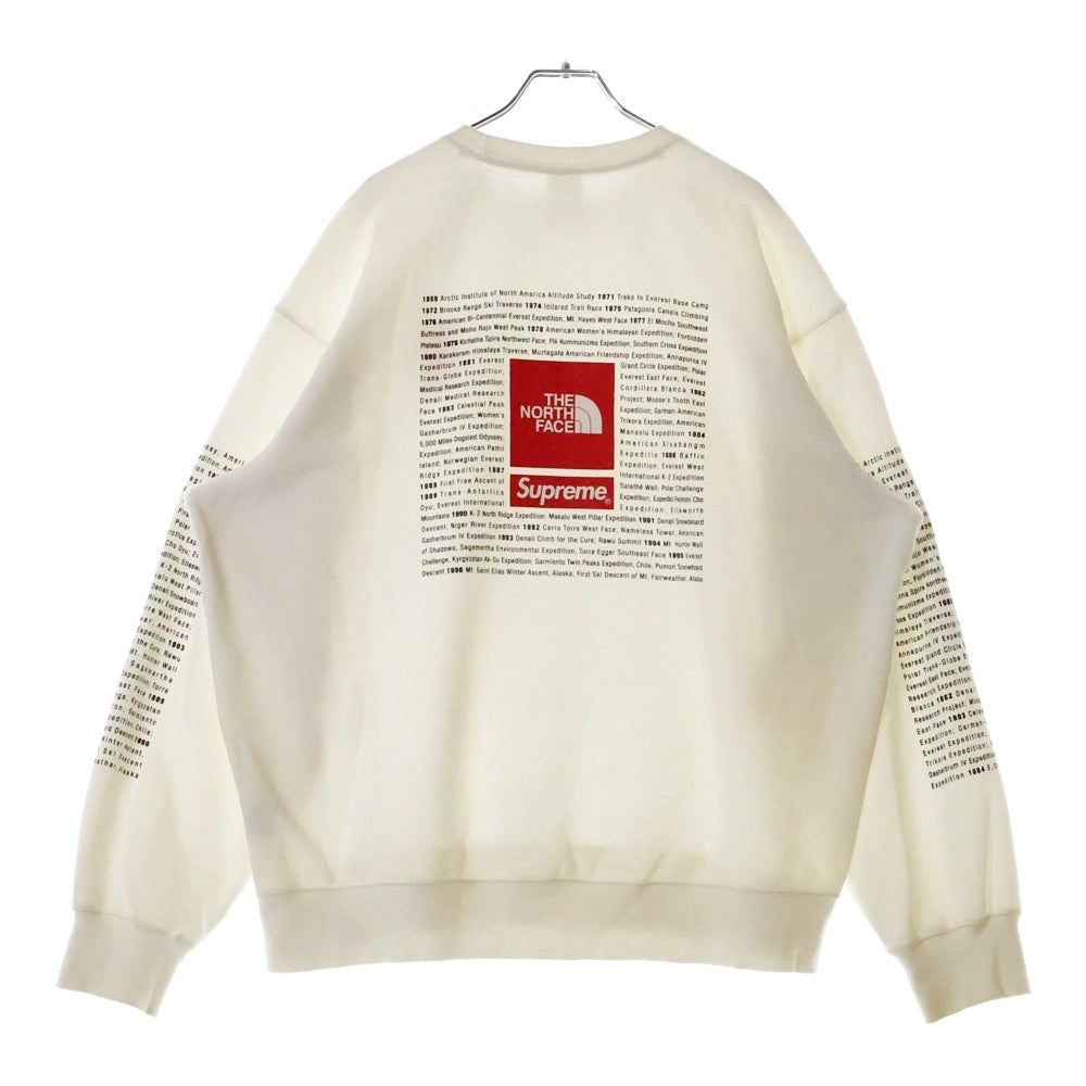 SUPREME(シュプリーム) 24SS ×THE NORTH FACE TNF Crewneck NT02411I ザノースフェイス ロゴプリント クルーネックスウェットトレーナー ホワイト