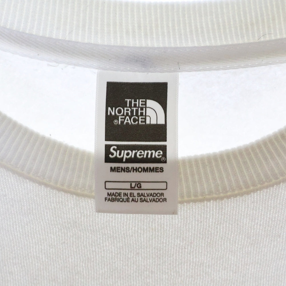 SUPREME(シュプリーム) 24SS ×THE NORTH FACE TNF Crewneck NT02411I ザノースフェイス ロゴプリント クルーネックスウェットトレーナー ホワイト