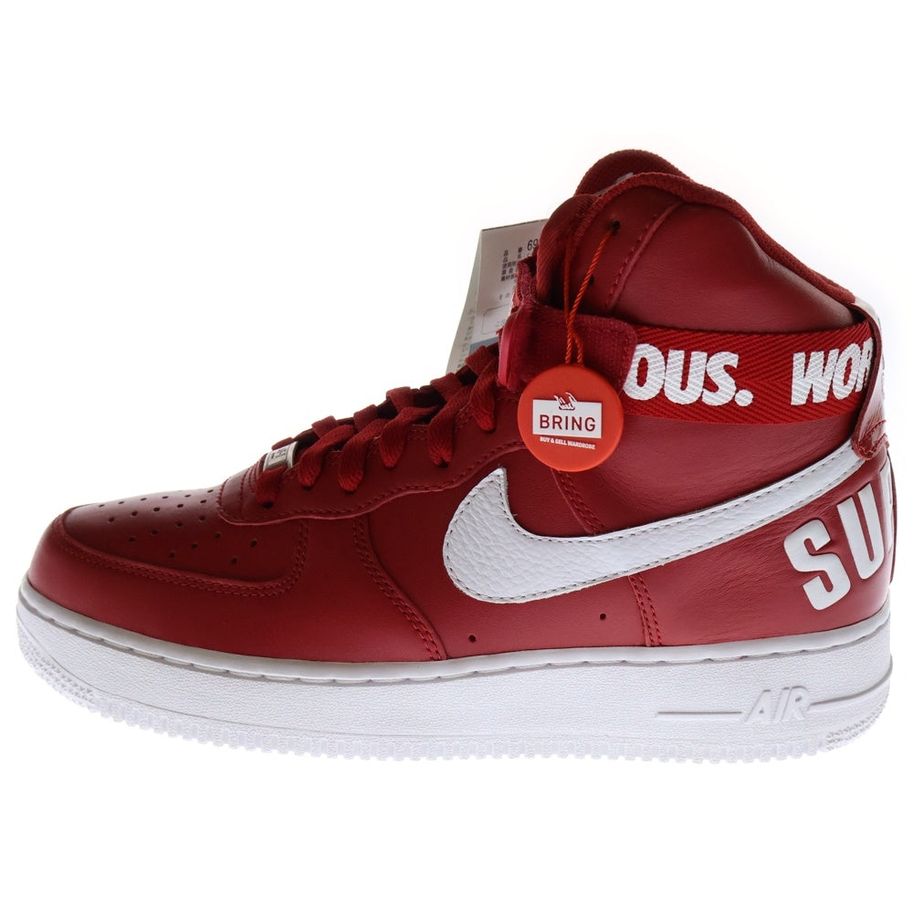 NIKE(ナイキ) 【観賞用 2014年製】14AW ×Supreme AIR FORCE 1 HIGH SUPREME SP 698696-610 ナイキ エアフォース1 ハイカットスニーカー シューズ レッド US9.5/27.5cm