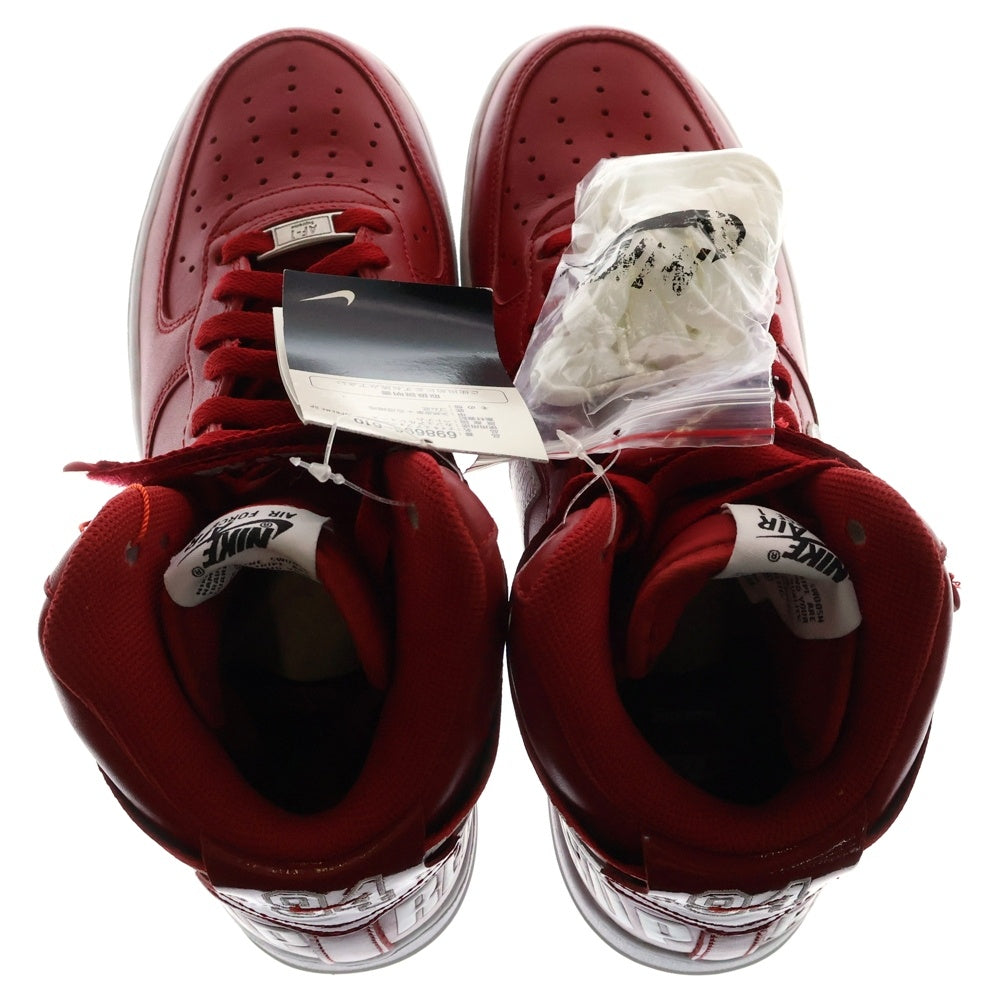 NIKE(ナイキ) 【観賞用 2014年製】14AW ×Supreme AIR FORCE 1 HIGH SUPREME SP 698696-610 ナイキ エアフォース1 ハイカットスニーカー シューズ レッド US9.5/27.5cm