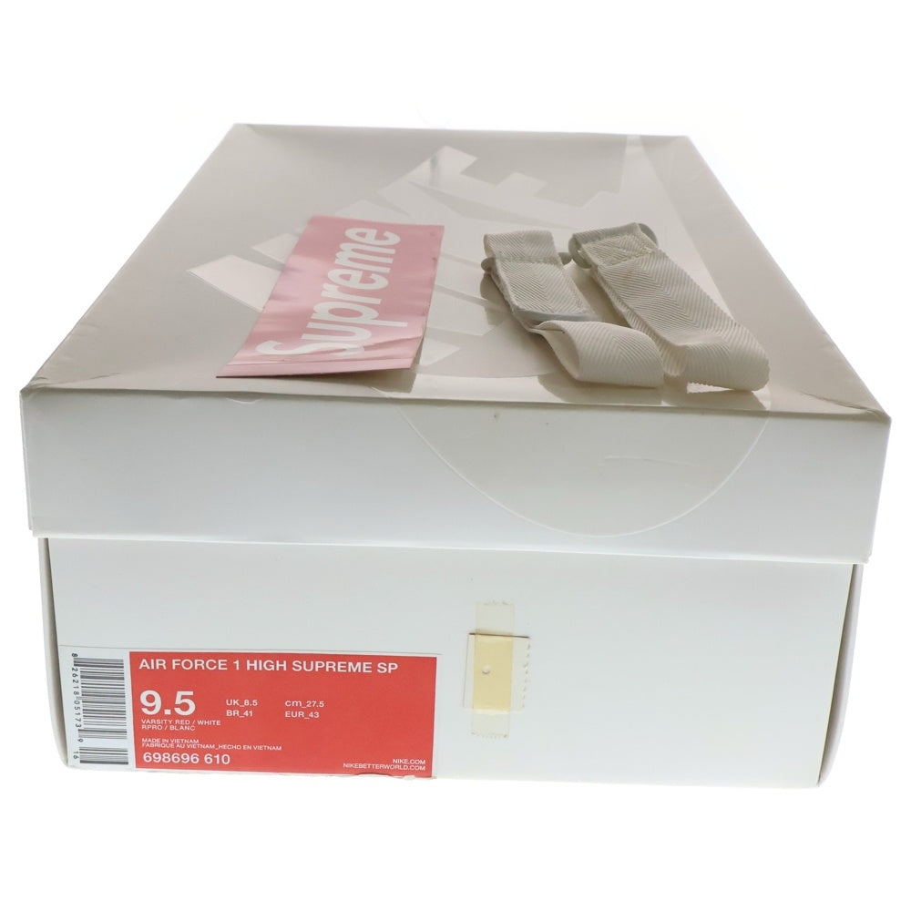 NIKE(ナイキ) 【観賞用 2014年製】14AW ×Supreme AIR FORCE 1 HIGH SUPREME SP 698696-610 ナイキ エアフォース1 ハイカットスニーカー シューズ レッド US9.5/27.5cm