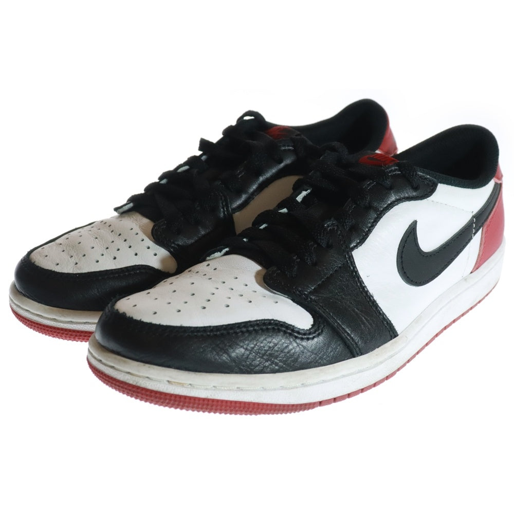 NIKE(ナイキ) AIR JORDAN 1 RETRO LOW OG BLACK TOE CZ0790-106 エアジョーダン1 レトロ ロー ブラックトゥ ローカットスニーカー US7.5/25.5cm ホワイト/レッド