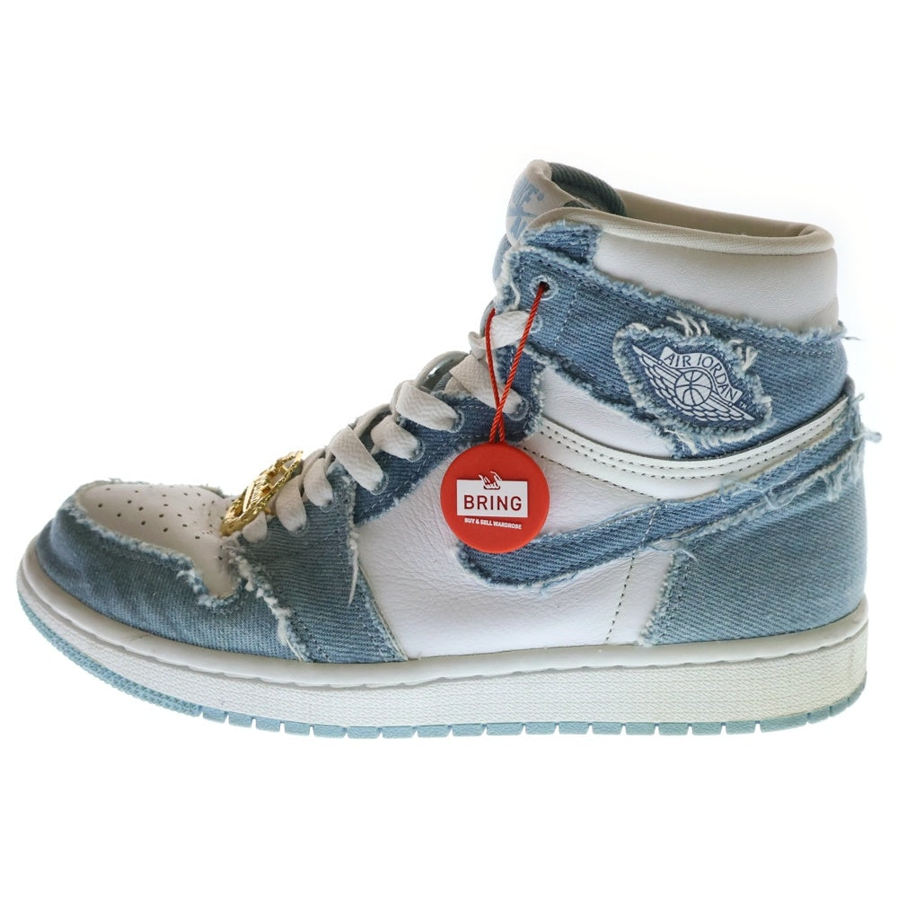 NIKE(ナイキ) WMNS AIR JORDAN 1 HIGH OG DENIM DM9036-104 ウィメンズ エアジョーダン1 OG デニム ハイカットスニーカー US7.5/24.5cm ホワイト/インディゴ レディース