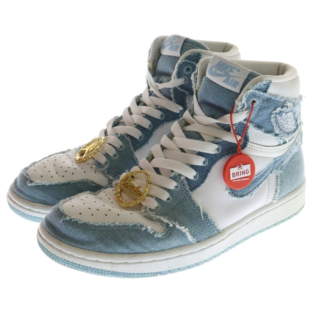 NIKE(ナイキ) WMNS AIR JORDAN 1 HIGH OG DENIM DM9036-104 ウィメンズ エアジョーダン1 OG デニム ハイカットスニーカー US7.5/24.5cm ホワイト/インディゴ レディース