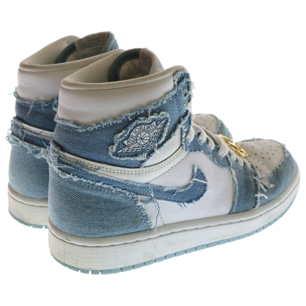 NIKE(ナイキ) WMNS AIR JORDAN 1 HIGH OG DENIM DM9036-104 ウィメンズ エアジョーダン1 OG デニム ハイカットスニーカー US7.5/24.5cm ホワイト/インディゴ レディース