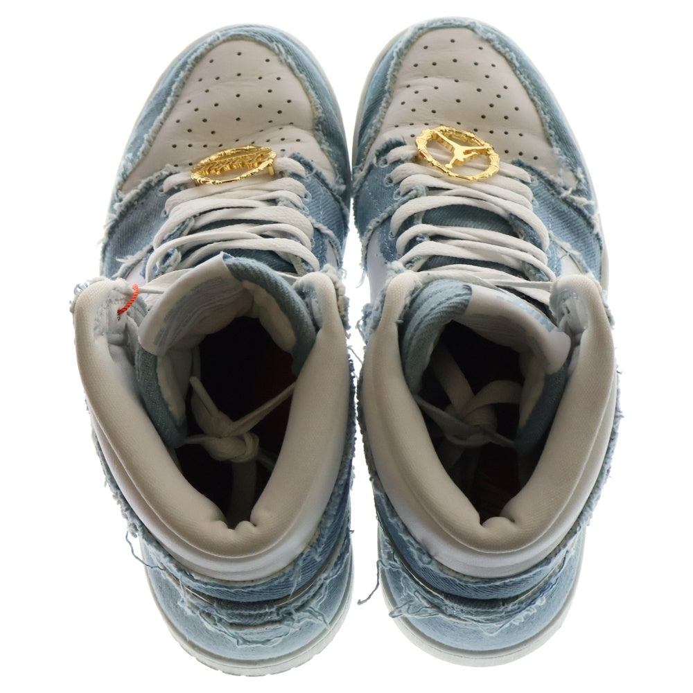 NIKE(ナイキ) WMNS AIR JORDAN 1 HIGH OG DENIM DM9036-104 ウィメンズ エアジョーダン1 OG デニム ハイカットスニーカー US7.5/24.5cm ホワイト/インディゴ レディース