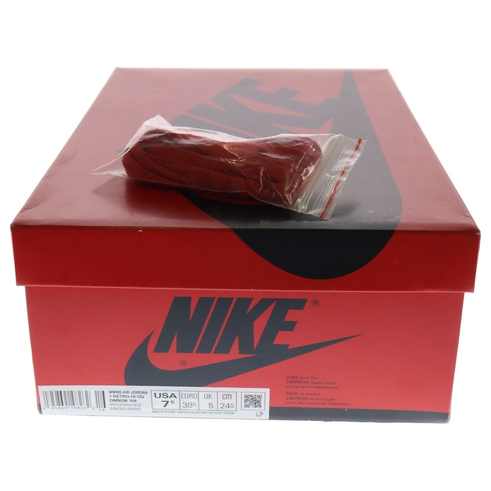 NIKE(ナイキ) WMNS AIR JORDAN 1 HIGH OG DENIM DM9036-104 ウィメンズ エアジョーダン1 OG デニム ハイカットスニーカー US7.5/24.5cm ホワイト/インディゴ レディース